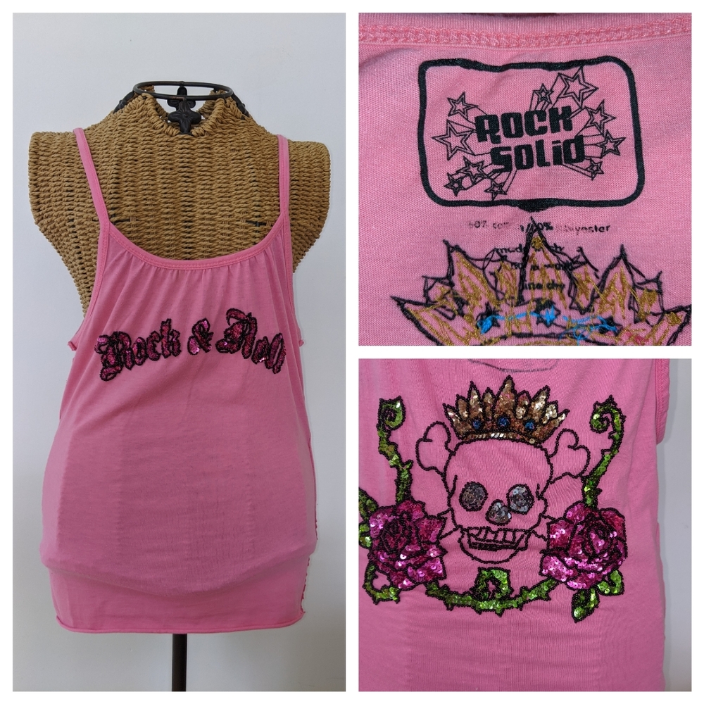 Rock & Roll Wild sequin skull tank
